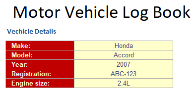 Motor Vehicle Logbook 1